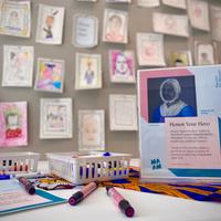 Display of artwork and materials in the MAAM Big Ideas Studio