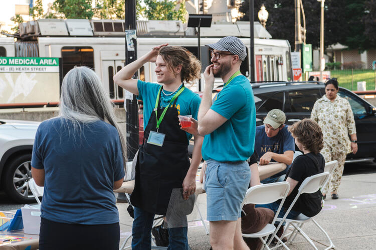 MassArt Student and Staff at Art on the Plaza.