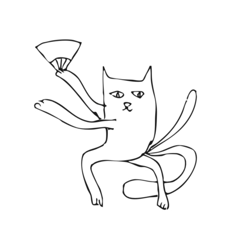 Illustration of Awa-Dancing Cat